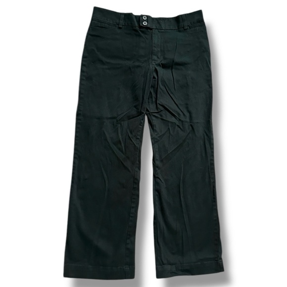 Vintage Y2K Lee Black Chino Mid Rise Straight Leg Pants Women’s Size 12 Petite - Picture 1 of 13